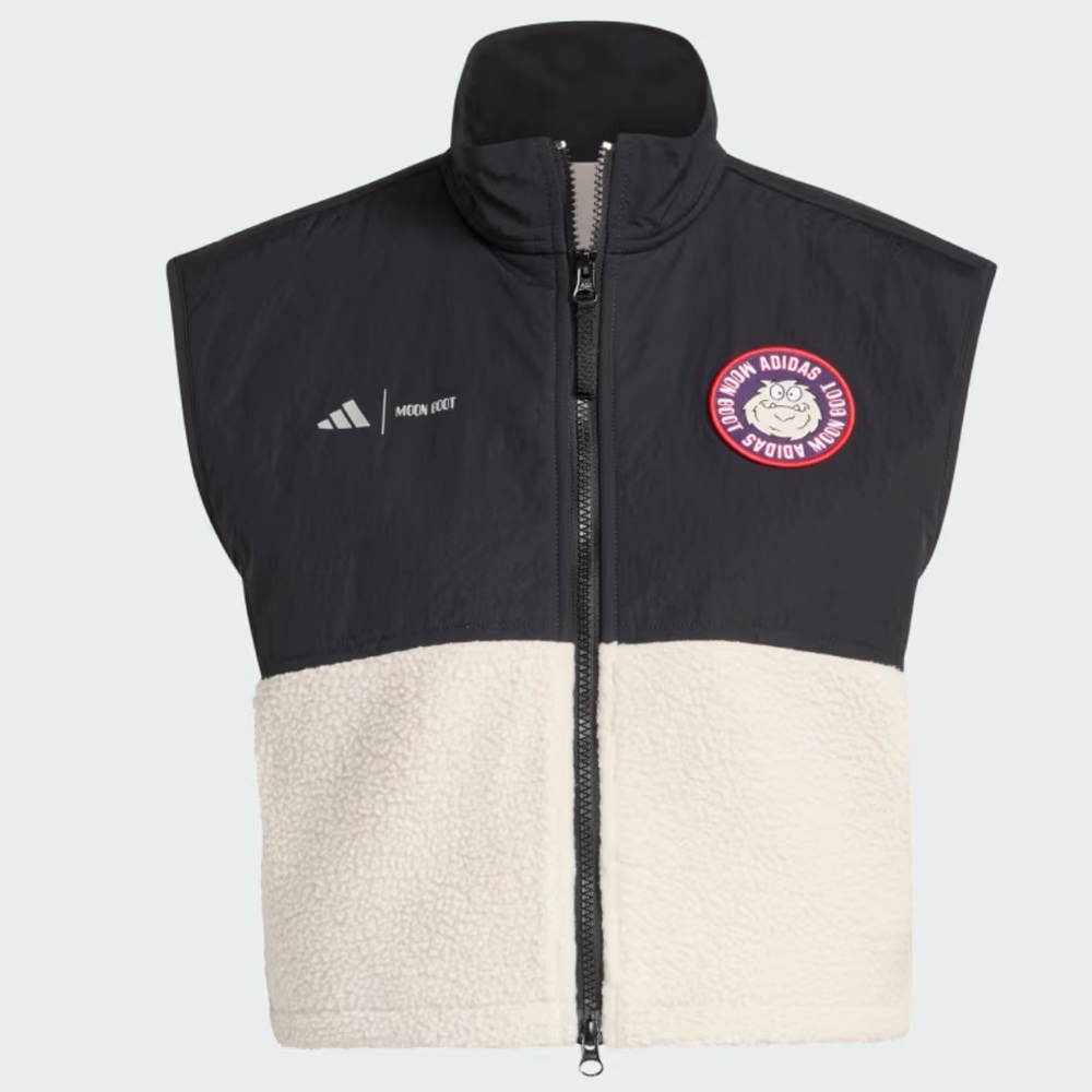 Moon Boot black and ivory white fleece vest SMALL ADIDAS X MOON BOOT GILET